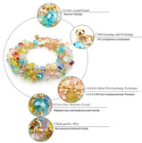Crystal Beads Flower Bracelet With Stones