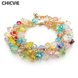 Crystal Beads Flower Bracelet With Stones