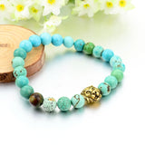 Green Stone Lion Charm Bracelet Men Jewelry Beads SBR160001