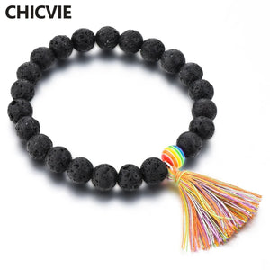 Natural Stone Tassel Bracelet for Women Men