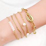 Cowrie Shell Bracelet Bohemian Jewelry Charm Chain Bracelet