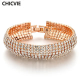 Silver Crystal Charm Bead Bracelet Love Bangles SBR140158
