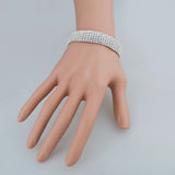 Silver Crystal Charm Bead Bracelet Love Bangles SBR140158