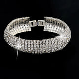 Silver Crystal Charm Bead Bracelet Love Bangles SBR140158