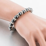 Tibetan Silver Stone Strand Bracelet Beaded With Stones