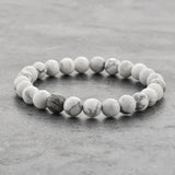 Black & Grey Distance Charms Bracelet Men Women Natural Stone Beaded Bracelet