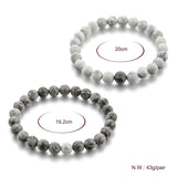 Black & Grey Distance Charms Bracelet Men Women Natural Stone Beaded Bracelet