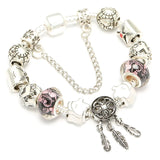 European Silver Charm Bracelet Snake Chain for Kids Girls
