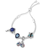Adjustable Moon & Star Charm Bracelet, Chain Jewelry Gift