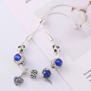 Adjustable Moon & Star Charm Bracelet, Chain Jewelry Gift