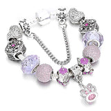 Crystal Heart Charm Bracelet Gift For Women