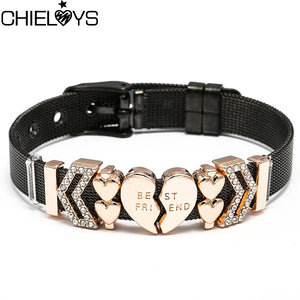 CHILOYS Stainless Steel Heart to Heart Beads Bracelets
