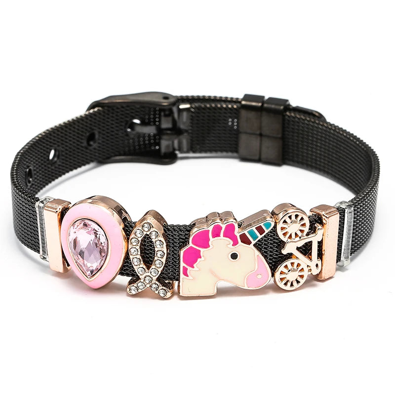 CHILOYS Stainless Steel Heart to Heart Beads Bracelets