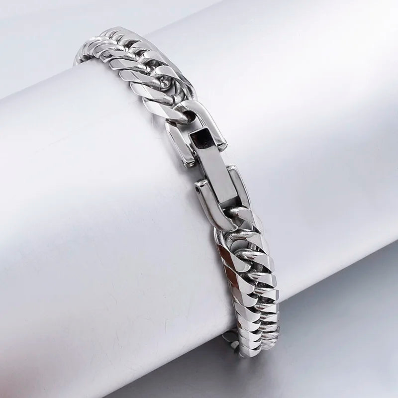 7mm Stainless Steel Chain Bracelet for Men and Women - Christmas Gift