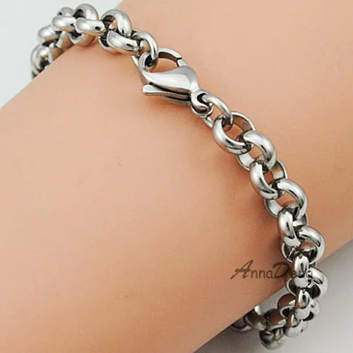 Stainless Steel Punk Chain Gothic Bracelet Men Biker Jewelry