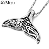 Whale Tail Pendant Necklace Chain Stainless Steel for Men/Women