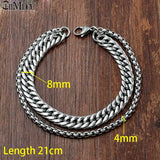 Men Bracelet Silver Stainless Steel Bangle Male Accessory Hip Hop Party Rock