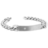 Stainless Steel ID Bracelet Punk Style Rhinestone Jewelry