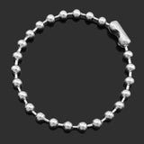 Silver CHAIN Bead Ball Bracelet Charm Women Girl Bracelet Customed Length