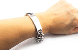 Stainless Steel Link Chain ID Men Bracelet Biker Rock Punk Bangle