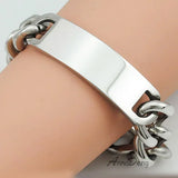 Stainless Steel Link Chain ID Men Bracelet Biker Rock Punk Bangle