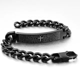 Men's Scripture ID Bracelet Stainless Steel Charm Business Jewelry