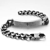 Men's Scripture ID Bracelet Stainless Steel Charm Business Jewelry