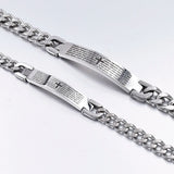 Men's Scripture ID Bracelet Stainless Steel Charm Business Jewelry