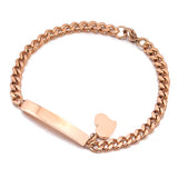 Women Heart Charm Bangle Stainless Steel Jewelry Birthday Gift