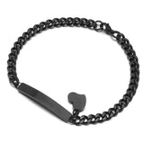 Women Heart Charm Bangle Stainless Steel Jewelry Birthday Gift