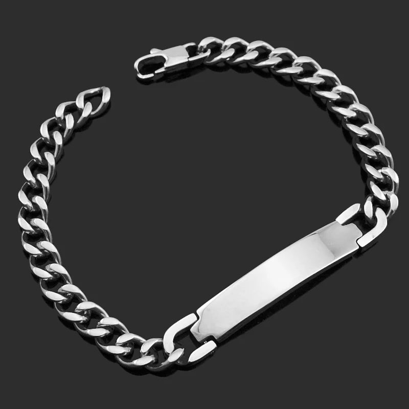 Stainless Steel ID Bracelet for Women Punk Lady Jewelry