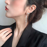 CHIMERA Rhinestone Tassel Ear Cuff No Pierced Ear Clip Earrings