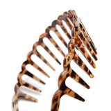 Leopard Print Hair Hoop Comb Headband for Women Girls