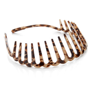 Leopard Print Hair Hoop Comb Headband for Women Girls