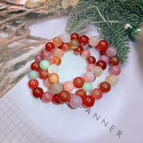 Yanyuan Agate Multicolor 8/10/12mm Round Bracelet 7.5 Inches Beads