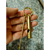 Antique Brass Fengshui Ear Scoop Whistle Small Statue Metal Crafts