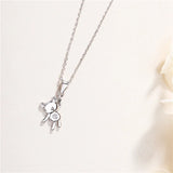 925 Silver Bear Pendant Necklace for Women
