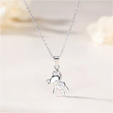 925 Silver Bear Pendant Necklace for Women