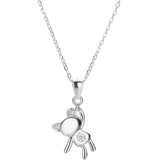 925 Silver Bear Pendant Necklace for Women