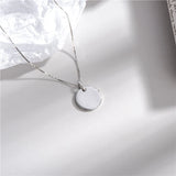 925 Silver Necklace Pendant Women Pearl Shell Round Necklace High Jewelry