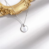 925 Silver Necklace Pendant Women Pearl Shell Round Necklace High Jewelry
