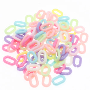 200Pcs Candy Colors Chain Links DIY Charm Accessories Jewelry Making 15mm