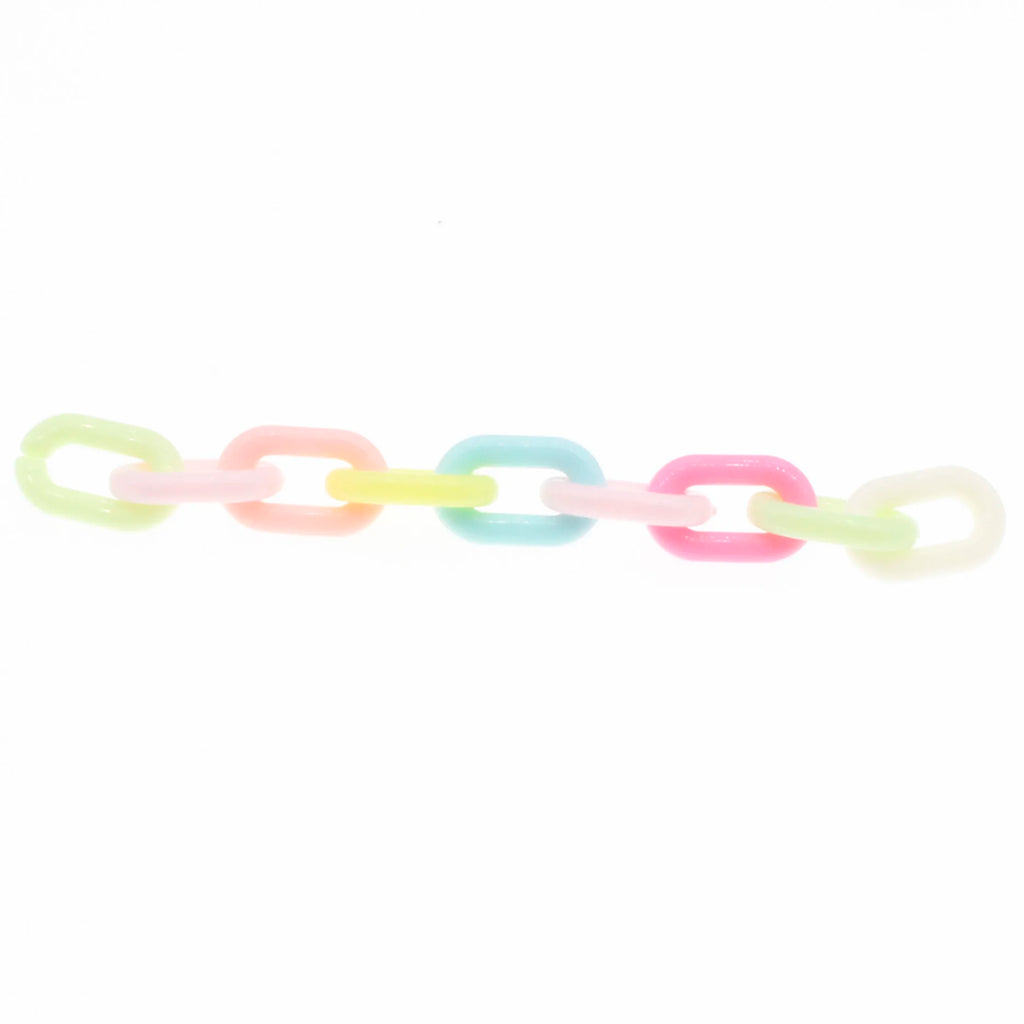 200Pcs Candy Colors Chain Links DIY Charm Accessories Jewelry Making 15mm