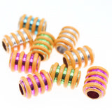 30Pcs Acrylic Beads Wood Tube Colored Big Hole DIY Hair Accessories 15mm