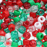 500Pcs 6x9mm Barrel Acrylic Christmas Beads for DIY Jewelry
