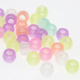 500Pcs 6x8mm Barrel beads acrylic mixed Glow colors Kids educational wear beads
