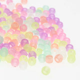 500Pcs 6x8mm Barrel beads acrylic mixed Glow colors Kids educational wear beads