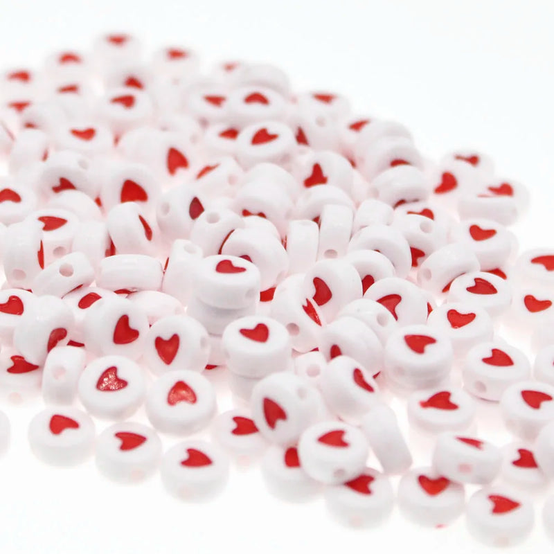 500Pcs Acrylic Heart Beads for DIY Craft & Jewelry Making