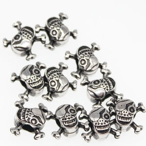50Pcs Pirates Sketelon Skull Beads for Big Hole Spacers Bracelet Necklace
