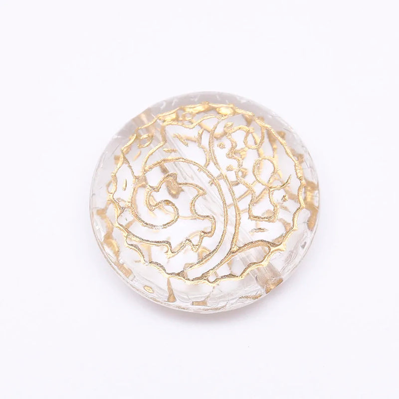 50Pcs Ethnic Acrylic Antique Style Spacer Beads Jewelry Making DIY